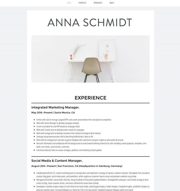 Jimdo cv website