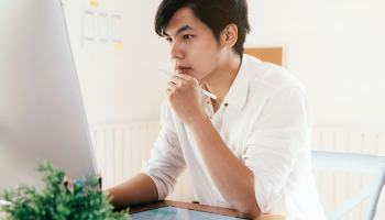 A man using a computer